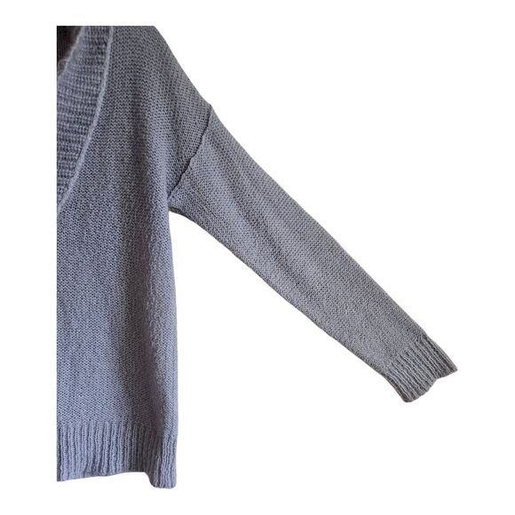 J. CREW Women's XS Dolce Sweater Mohair Wool Blend Gray Fluffy Shawl Collar 36" - Picture 4 of 7